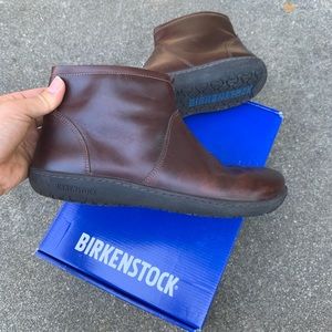 Birkenstock’s brown booties